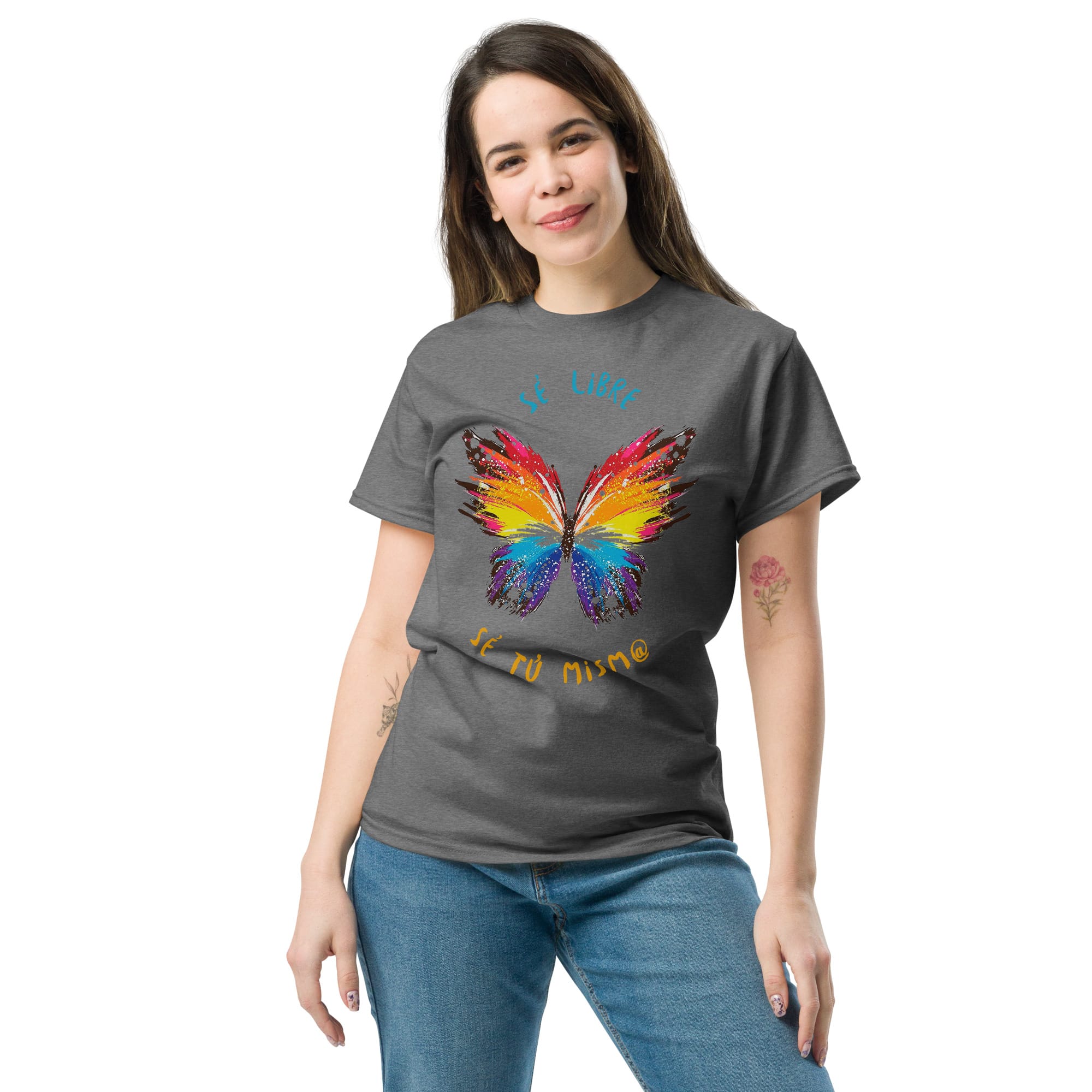 Camiseta Clásica Unisex Butterfly Sé Libre