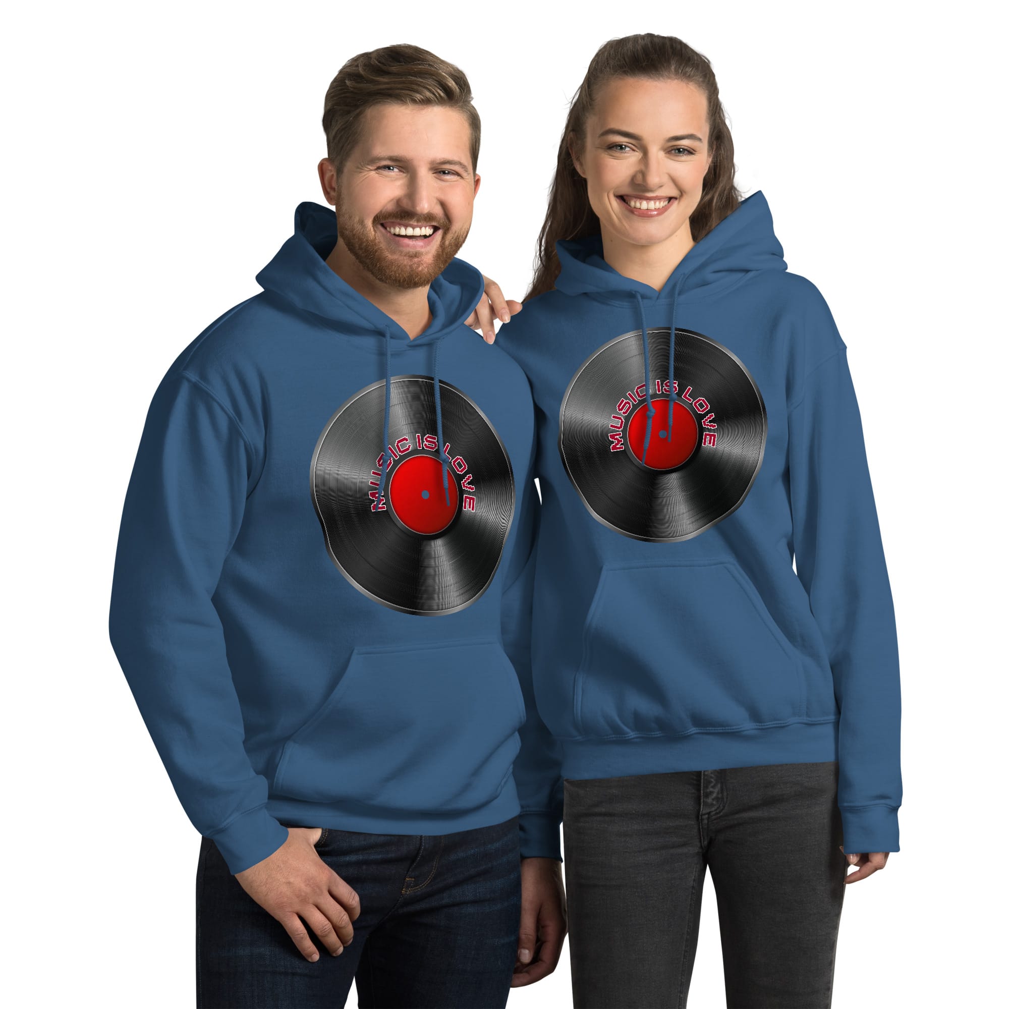 Sudadera Invierno con Capucha Unisex Disco 45 rpm - Imagen 4