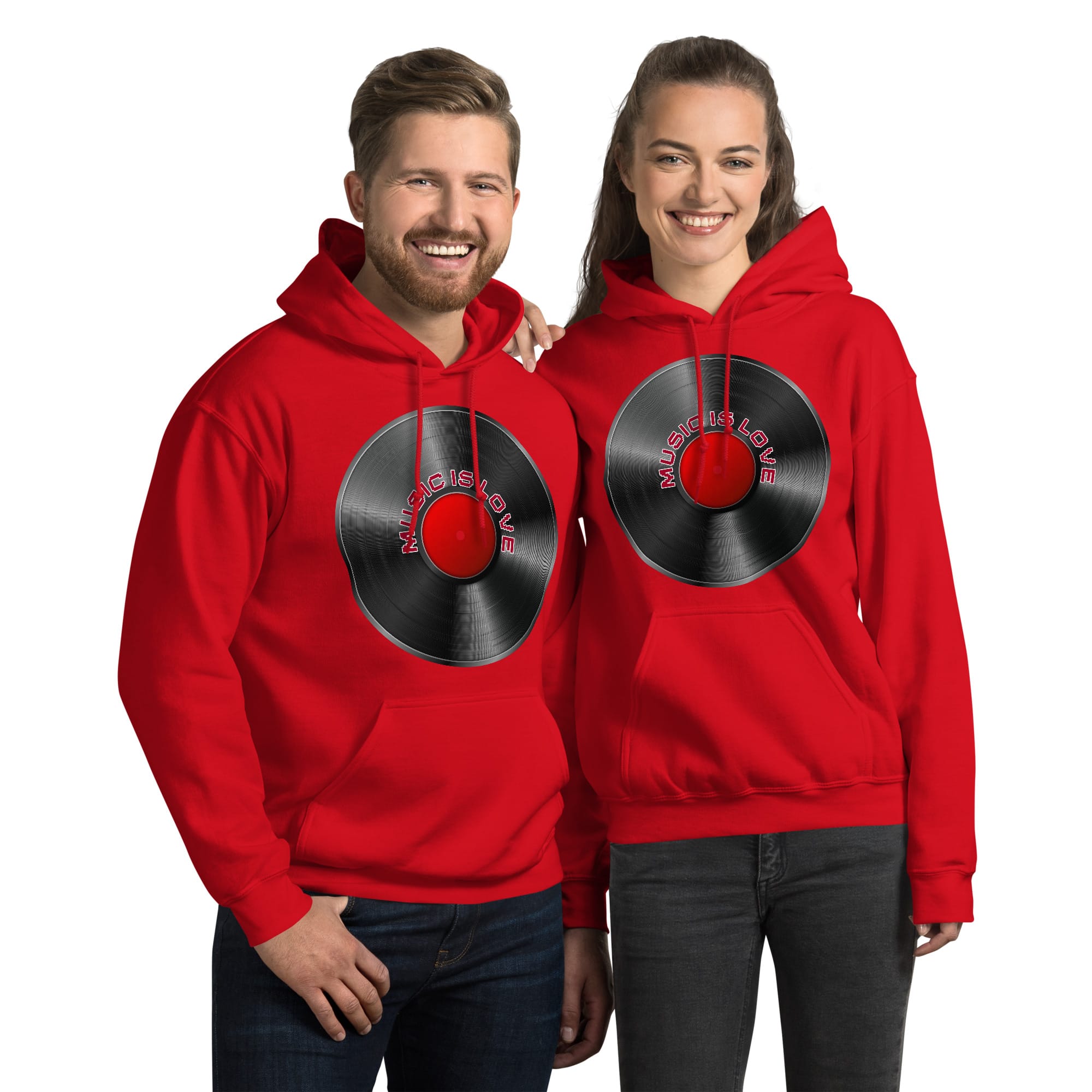 Sudadera Invierno con Capucha Unisex Disco 45 rpm