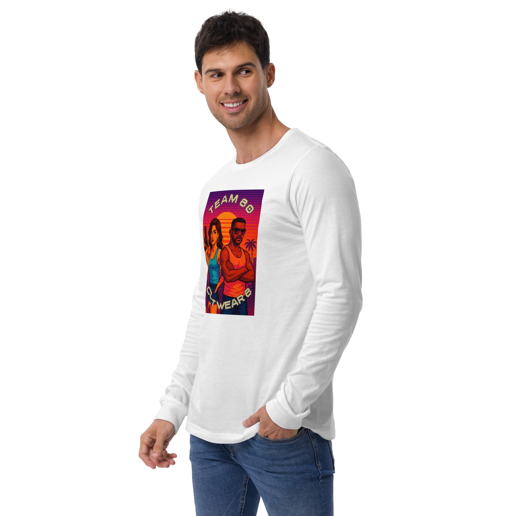 Camiseta Manga Larga Unisex Pixel Art Team 80 - Imagen 32