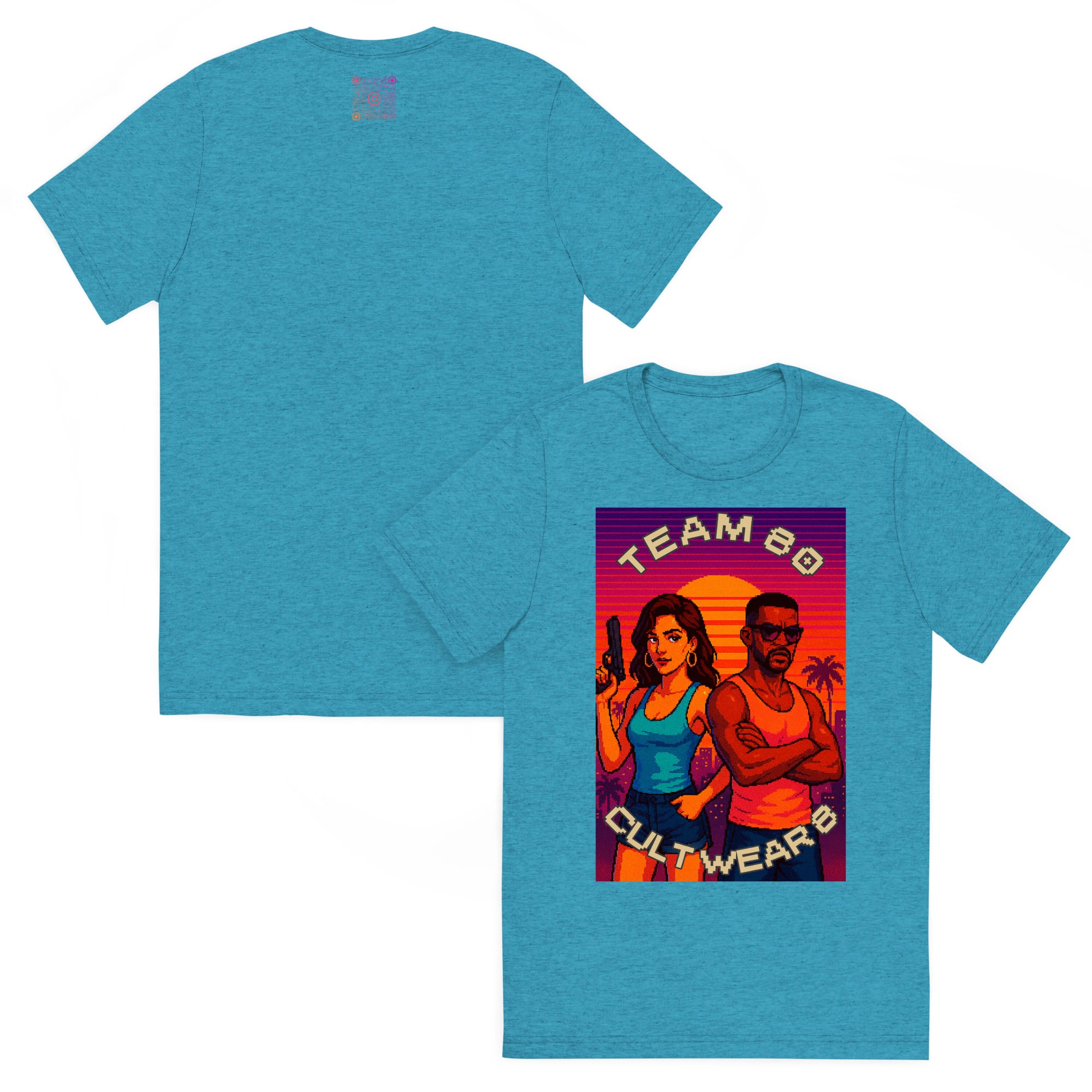 Camiseta Manga Corta Triblend Unisex Pixel Art Team 80 - Imagen 9