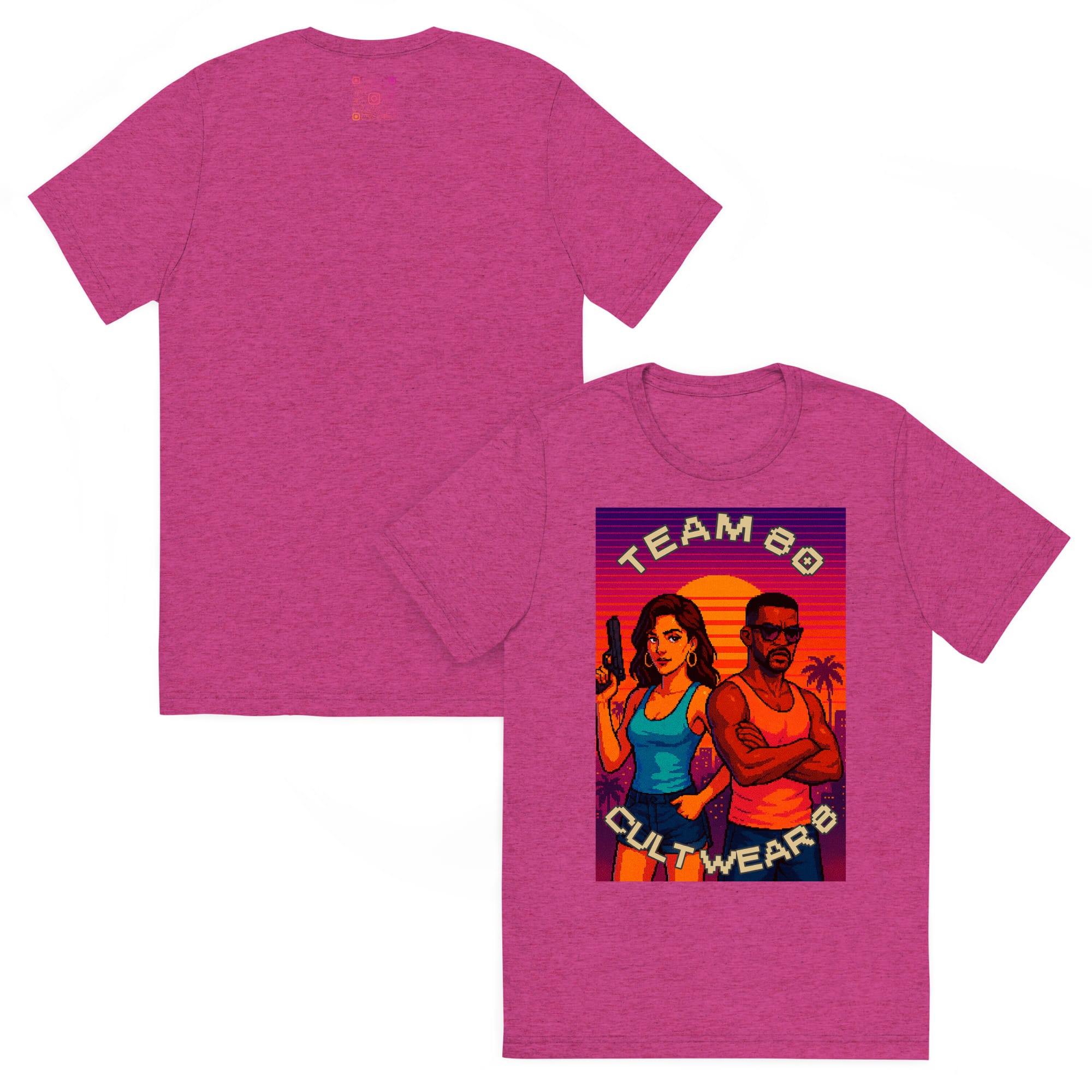 Camiseta Manga Corta Triblend Unisex Pixel Art Team 80 - Imagen 7