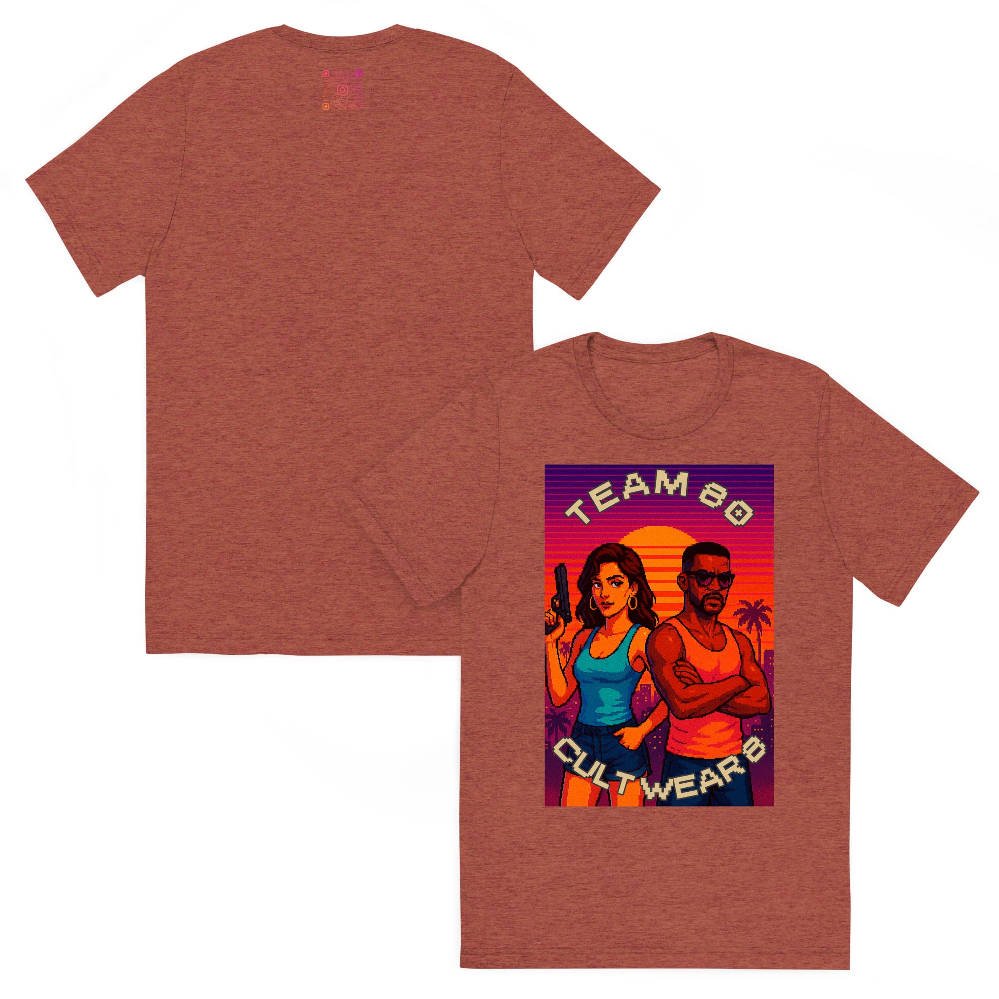 Camiseta Manga Corta Triblend Unisex Pixel Art Team 80 - Imagen 8