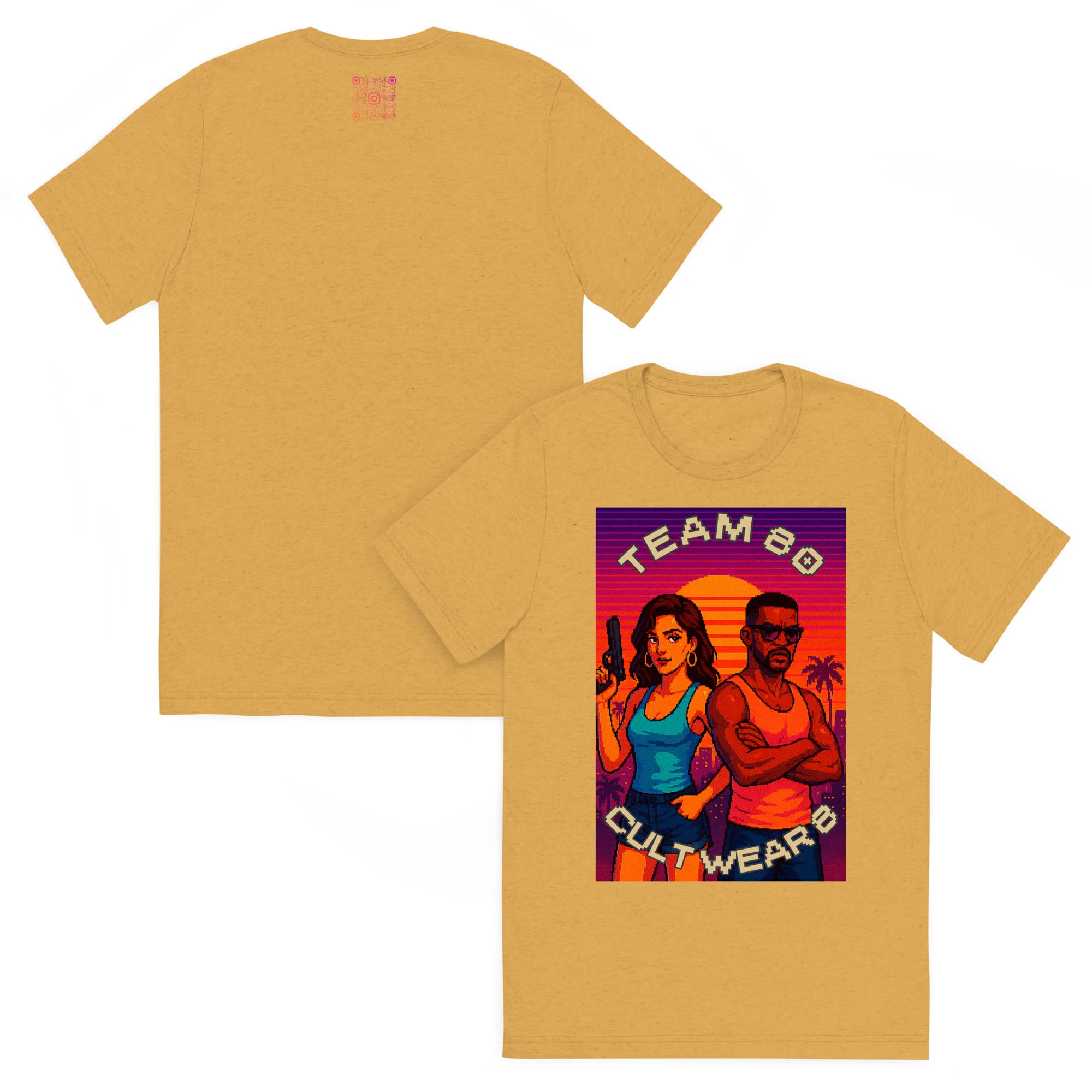 Camiseta Manga Corta Triblend Unisex Pixel Art Team 80 - Imagen 11