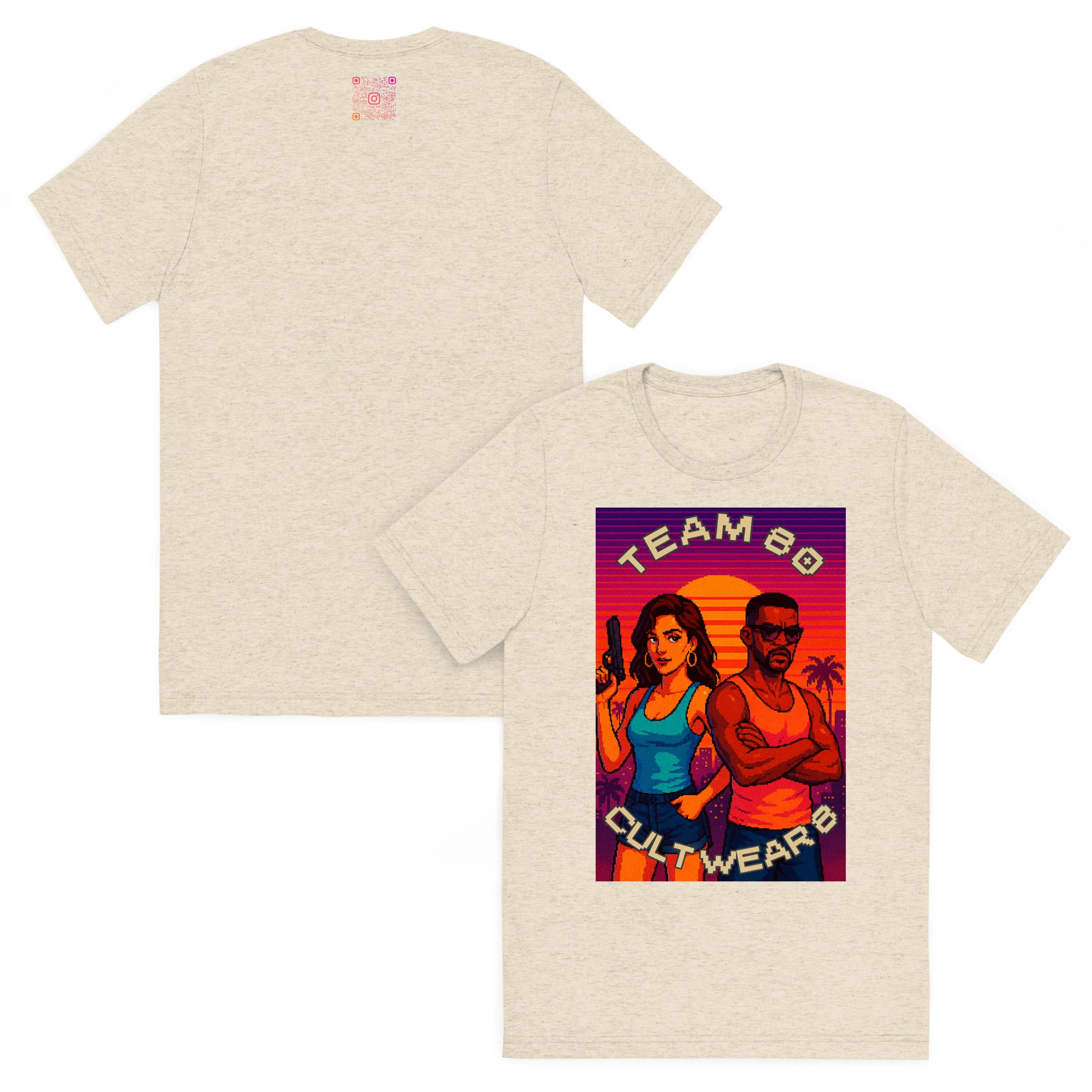 Camiseta Manga Corta Triblend Unisex Pixel Art Team 80 - Imagen 12