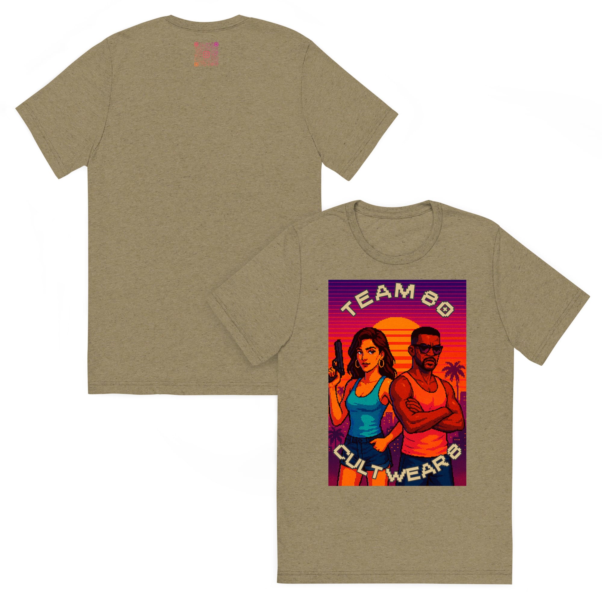 Camiseta Manga Corta Triblend Unisex Pixel Art Team 80 - Imagen 10