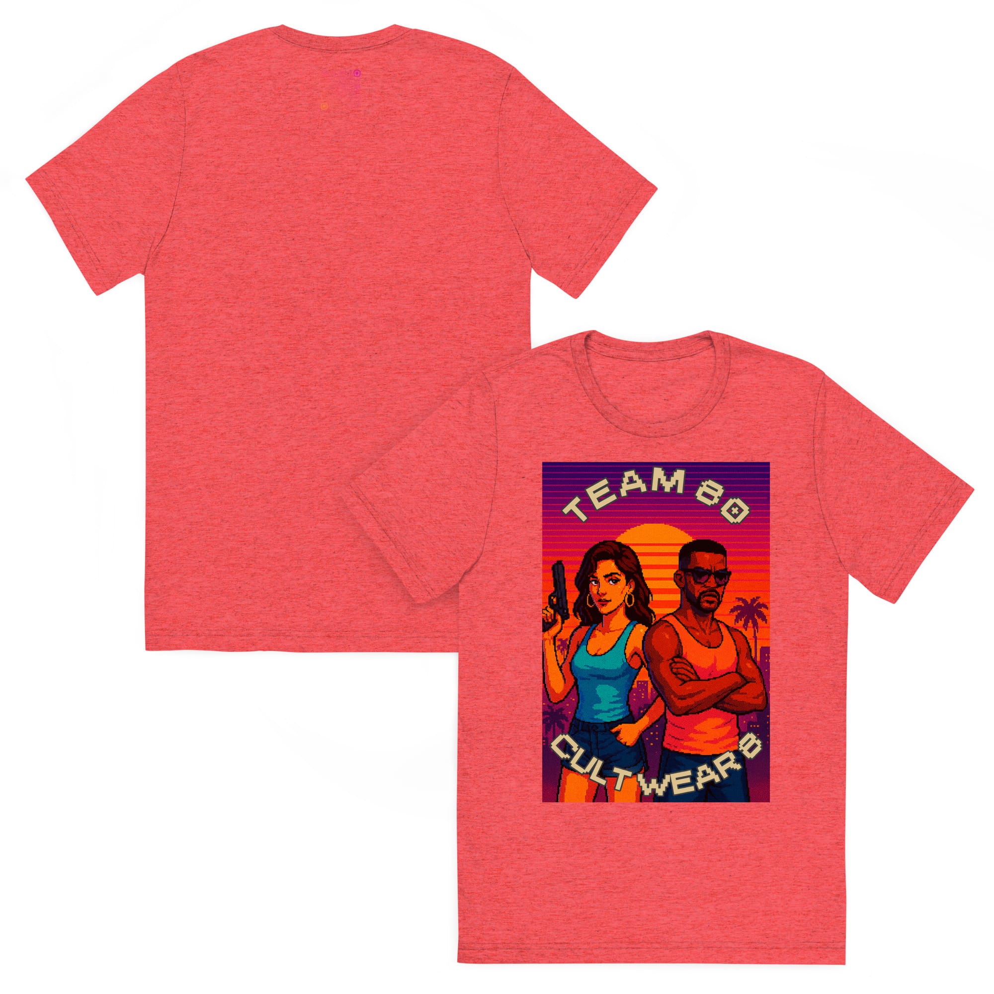 Camiseta Manga Corta Triblend Unisex Pixel Art Team 80