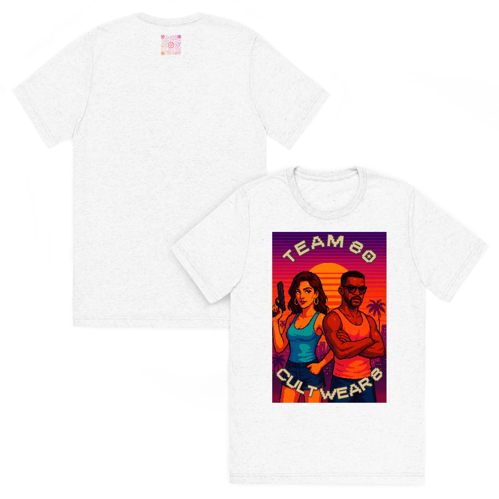 Camiseta Manga Corta Triblend Unisex Pixel Art Team 80 - Imagen 13